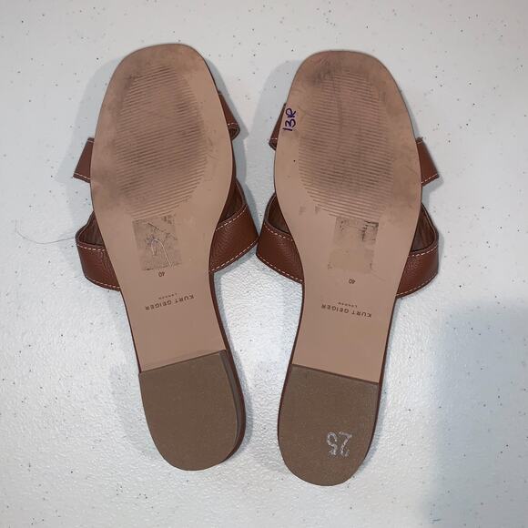 Kurt Geiger Womens Slides Slip On Shoes Size 40 9 US Brown Resort Vacation Flats - Picture 6 of 7